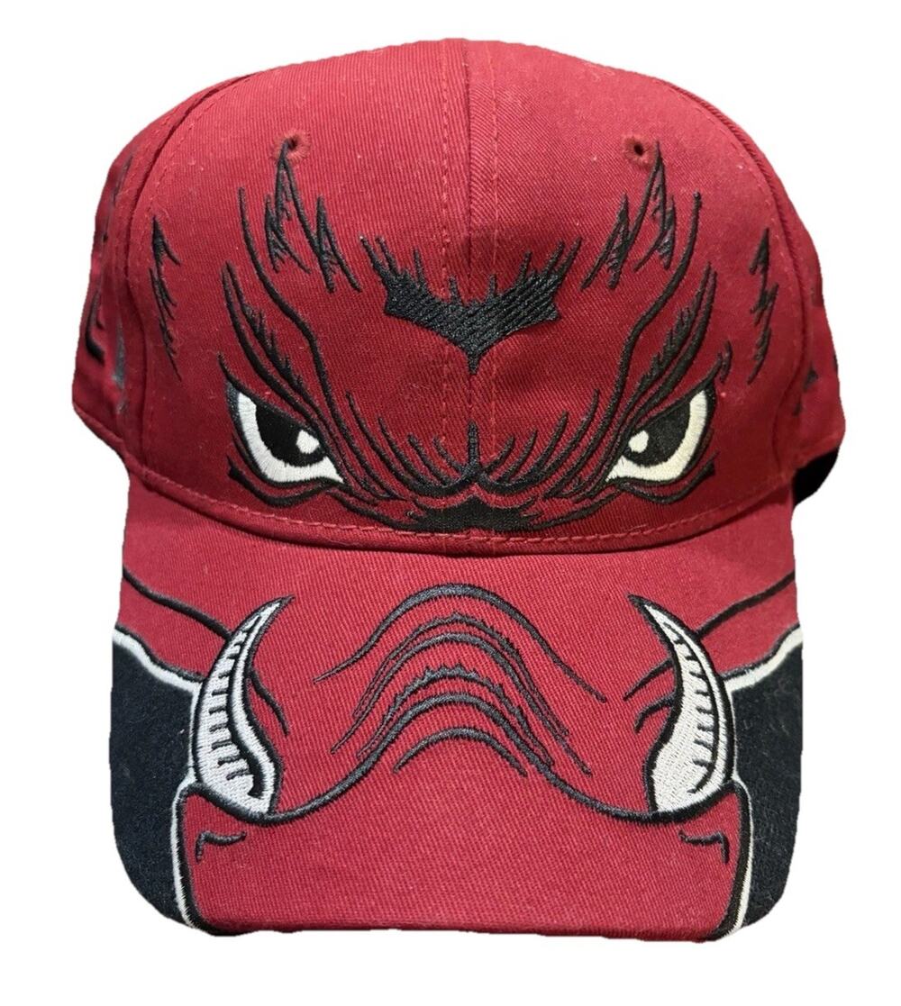 Vintage Arkansas Razorbacks Big Logo Hog Strap Back Hat Tail Gate’n Gear NCAA